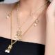 Layered Pearl Mirror Star Pendant Necklace Set for Women